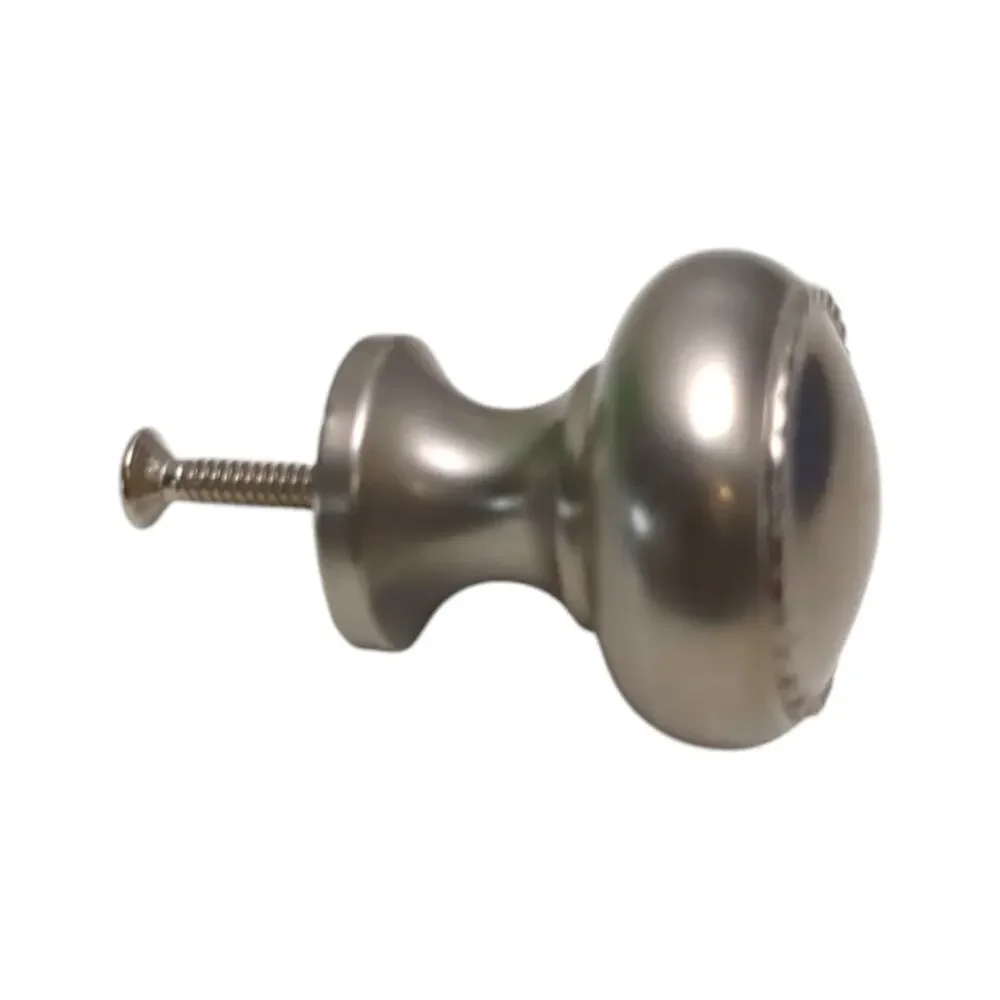 Lot 5 Brushed Nickel Round Metal Cabinet Drawer Door Pull Knobs 1 1/8